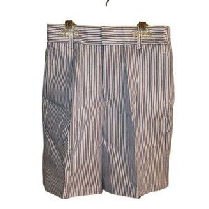 Brand New Imp Originals Youth Shorts Size 4 Boy Blue/White Seersucker Snap Zippe